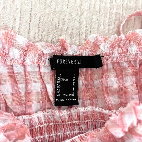 Forever 21 Gingham Pink Crop Tank Top - Picture 5 of 6